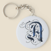 Vintage Initials A keychains
