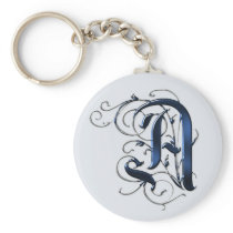 Vintage Initials A Key Chains