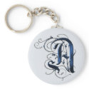 Vintage Initials A keychains