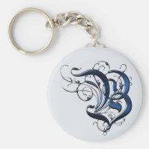 Vintage Initials B Key Chains