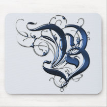 Vintage Initials B mousepads