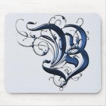 Vintage Initials B Mousepad