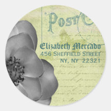 Vintage Inspired Address Envelope Seal Round Stickers