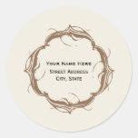 Vintage Inspired Address Sticker - Brown