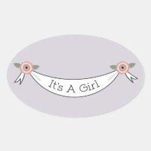 Vintage Inspired Lavender Baby Shower Sticker