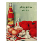 Vintage Italian Food, Tomato Onion Cooking Party Personalized Announcements