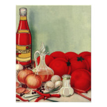 Vintage Italian Food Tomato Onions Peppers Catsup Invite