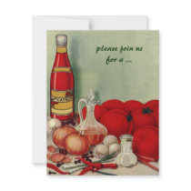 Vintage Italian Foods Cooking Party Invitation