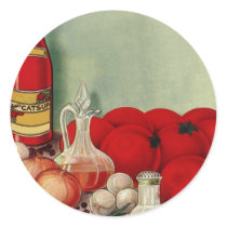 Vintage Italian Foods Ready for Cooking Round Sticker