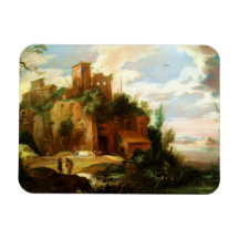 Vintage Italian Landscape with Ruins Magnets