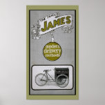 Vintage James 1913 Delivery Bicycle Poster
