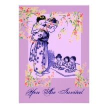 Vintage Japanese Fashions Personalized Invitation