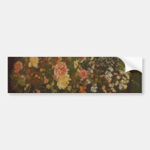 Vintage Japanese Flowers and Insects Bumper Stickers