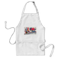 Vintage Japanese KIMONO Floral Pattern Apron