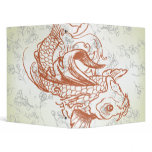 vintage japanese koi fish art 2 binders