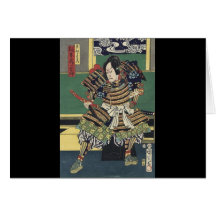 Vintage Japanese samurai Warrior Greeting Cards