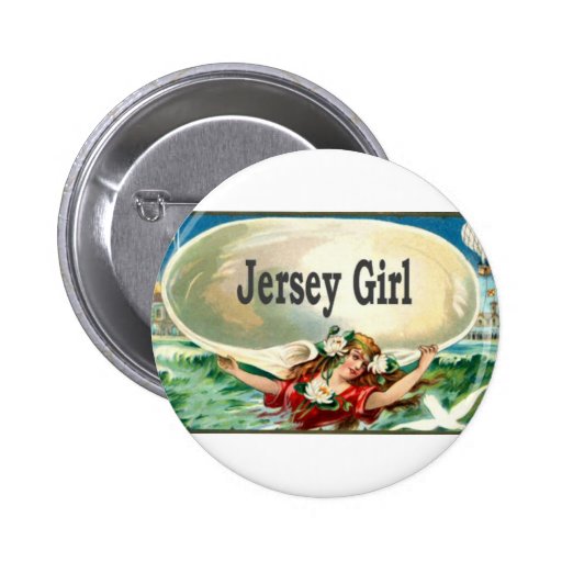 Vintage Jersey Shore Jersey Girl Pinback Button