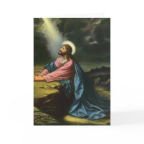 Vintage Jesus Christ Praying in Gethsemane Greeting Cards