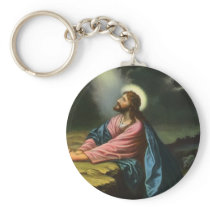 Vintage Jesus Christ Praying in Gethsemane Key Chain