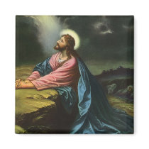 Vintage Jesus Christ Praying in Gethsemane Fridge Magnets