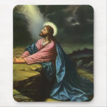 Vintage Jesus Christ Praying in Gethsemane Mouse Pads