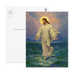 Vintage Jesus Christ Walking on Water postcards