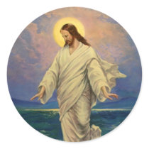 Vintage Jesus Christ Walking on Water Sticker