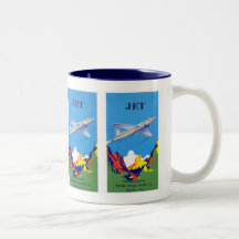 Vintage Jet Plane Label Ad Mug