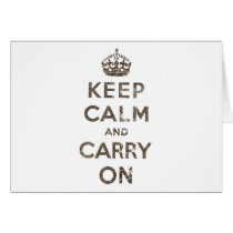 Vintage Keep Calm And Carry On Card
