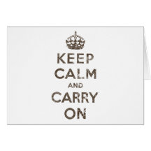 Vintage Keep Calm And Carry On Card