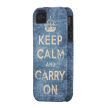 Vintage keep calm and carry on Case-Mate iPhone 4 cover