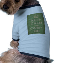 Vintage Keep Calm And Carry On Dog Tee