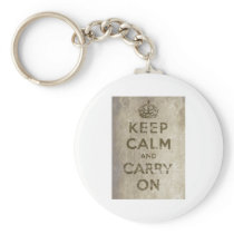 Vintage Keep Calm And Carry On Keychains