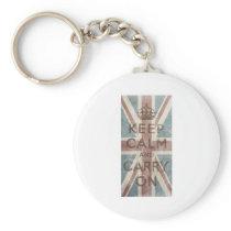 Vintage Keep Calm And Carry On Keychains