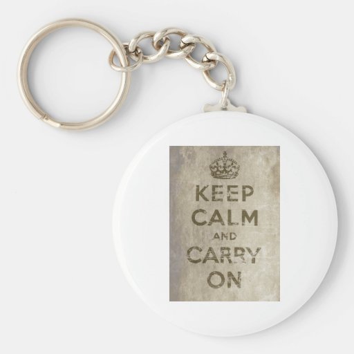 Vintage Keep Calm And Carry On Keychains
