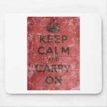 Vintage Keep Calm And Carry On Mousepads