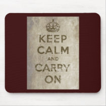 Vintage Keep Calm And Carry On Mousepad