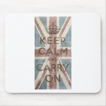 Vintage Keep Calm And Carry On Mouse Pad