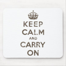Vintage Keep Calm And Carry On Mousepad