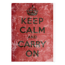 Vintage Keep Calm And Carry On Post Cards