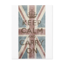 Vintage Keep Calm And Carry On Post Card