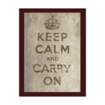 Vintage Keep Calm And Carry On Postcards