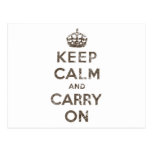 Vintage Keep Calm And Carry On Postcards