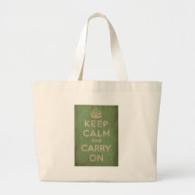 Vintage Keep Calm And Carry On Tote Bags