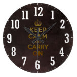 Vintage Keep Calm And Carry On Wall Clock wall clocks