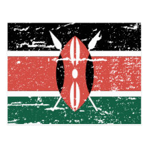 Vintage Kenya Flag Post Cards