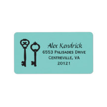 Vintage Keys Labels - Tiffany Blue