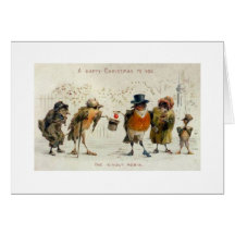 Vintage Kingly Robin Christmas Card