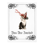 Vintage Kitty Halloween Invitation