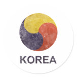 Vintage Korea Round Stickers